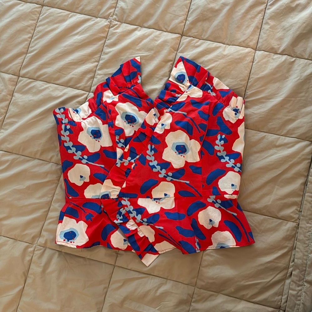 Hutch Strapless Flower Top